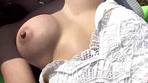 Hot outdoor lesbian scene with Sasha Rose and Daniella Margot
