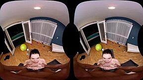 Fitness enthusiast gets naughty with virtual reality sex in the gym