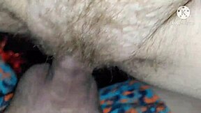 Amateur with small bosom and hairy beaver gets wet