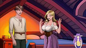 A beautiful woman with a perfect body enjoys an intense orgasm in a hentai game