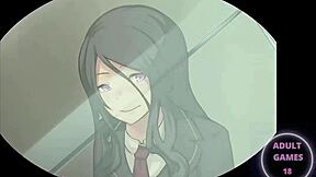 Schoolgirl cosplay in no-pants game