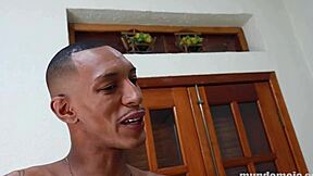 Two hot gay black men have sex in the locker room after work