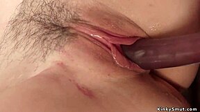 Domme forces lesbian sub to anal fuck her in brutal bondage session