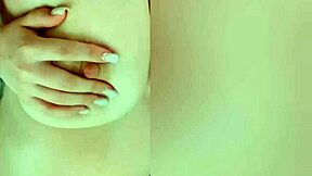 Petite teen's big nipples get stimulated on camera