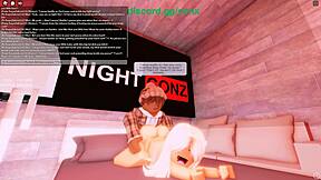 Roblox porn with blonde girl getting poked by big dick