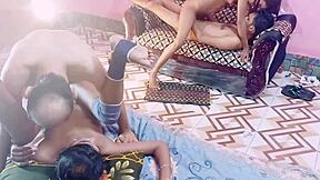 Big cock lovers get their hands dirty in group action