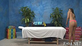 Massage with oil and hand movement