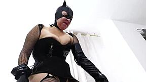 A big ass girl masturbates and gets her balls busted