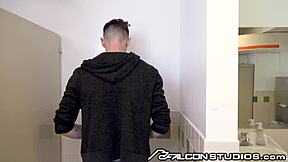 Anal sex and rim jobs with Devin Franco in the bathroom