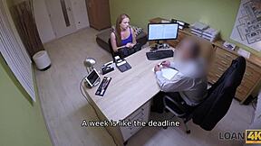 Chubby girl gets loan and a hot office experience