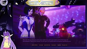 Big-boobed MILF in Subverse anime game