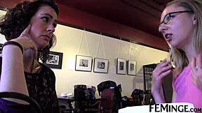 Feminge 4K - Blond college girl gets fingercuffed