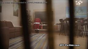 Amateur couples try out hardcore interracial sex during Xmas baking