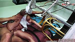 German housewife gets seduced by neighbor and picked up