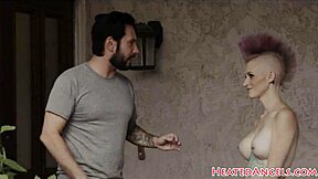 Alternative beauty gets anal sex with cum tasting