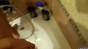 Golden shower with the help of Camilla Moon, the queen of pee play