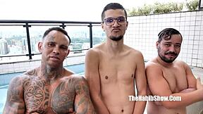 Black beauty gets pounded in interracial gangbang orgy