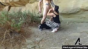 Alex legend bangs Lea Lexis' sweet pussy outdoors