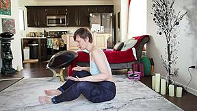 Young and amateur couple uses yoga to spice up their sex life