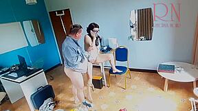 Boss dominates and fucks submissive secretary in the office