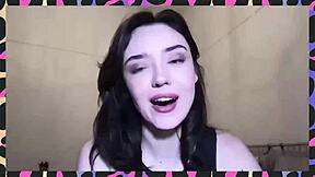 European petite brunette explores interracial bondage in comedy