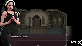 Erotic video game themed porn with a mature woman