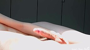 European MILF gives a handjob and teases big cock