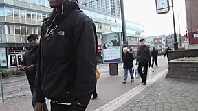 British girl pisses in public and gets attention of everyone around her