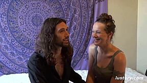 Amateur couple’s homemade sex tape with long hair stars