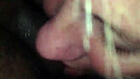 Black dick sucking and fucking with cum on balls