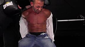 Straight hunk gets dominated in gay BDSM scene