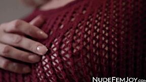 Beautiful teen playfully exposes her shaved and natural treasures