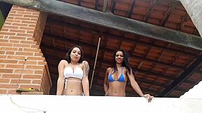 Hot Brazilian babes flaunt their big asses and tits