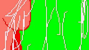 Hentai blowjob with a big cock in a pixel art animation