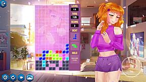 Playing video games with a hentai game girl