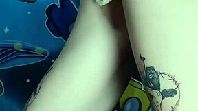 Nastya Fox's solo session with clit clips and dildo play