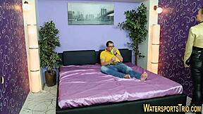 Golden shower with a hot redhead in a hardcore scene