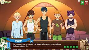 Young gay friends earn scout badges in anime