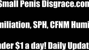 Femdom masturbation with a small penis submissive