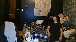 Asian house wife gets black cock after work