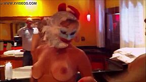 Hot lesbian scene in red clothing