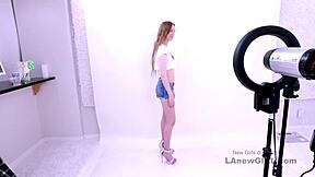 Skinny girl gets fucked in the ass after a rather personal interview