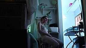 Red hair beauty masturbates and has an orgasm