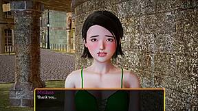 An animated video game with anime-style characters and interactive gameplay