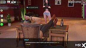 Hentai game with commented gameplay and a creampie ending in the kitchen