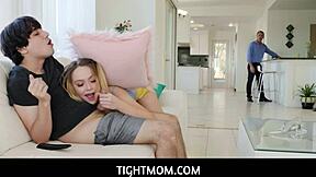 Step-siblings get naughty behind their step-dad's back