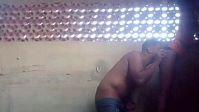 Beautiful Latina gives first time blowjob and nice creampie on the terrace