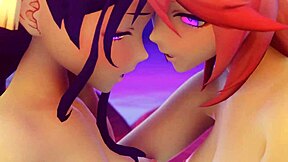 Hot Asian babes in lesbian action in anime hentai