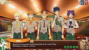 Gay anime Game Friends Camp with Russian voiceover