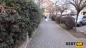 Old debt collector dominates blonde in HD sex video